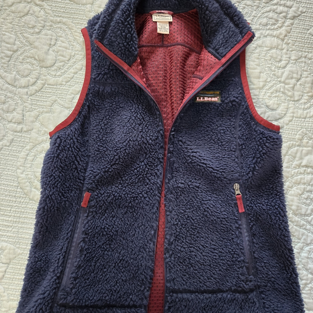 LL Bean Vest Womens Small S Mountain Deep Pile Fleece Outdoors